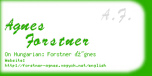agnes forstner business card